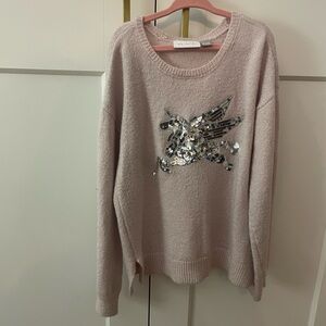 Place Pink Sweater with Sequin Pegasus